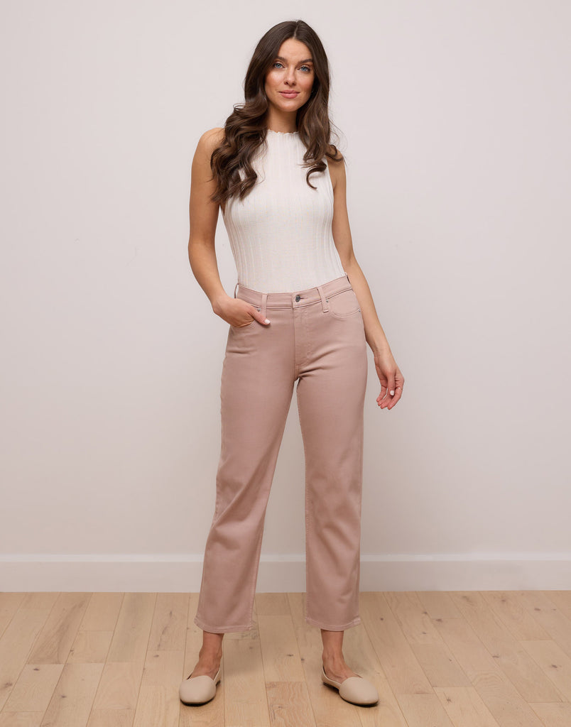 Taupe pink straight jeans