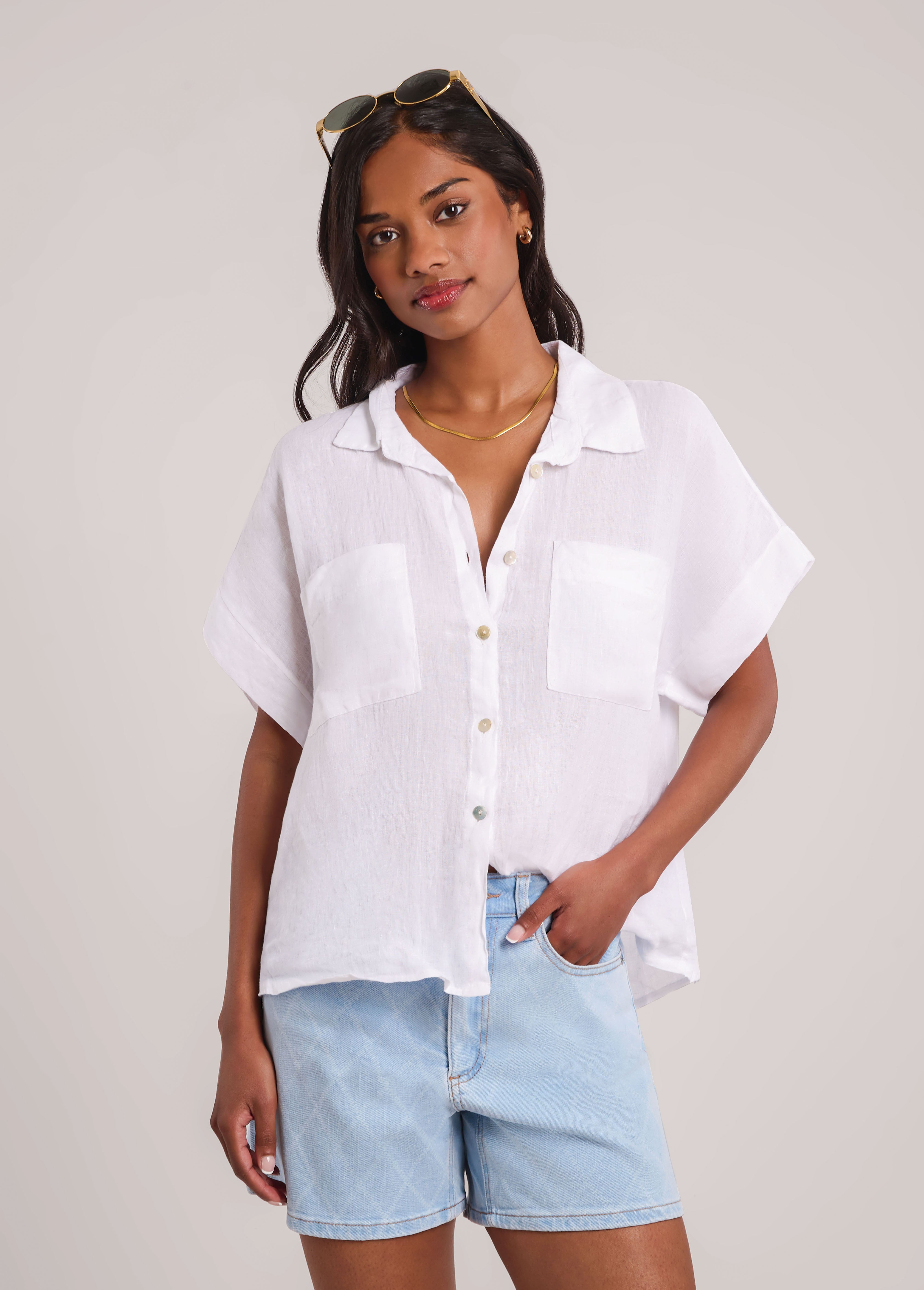 REMI OVERSIZED LINEN SHIRT / WHITE