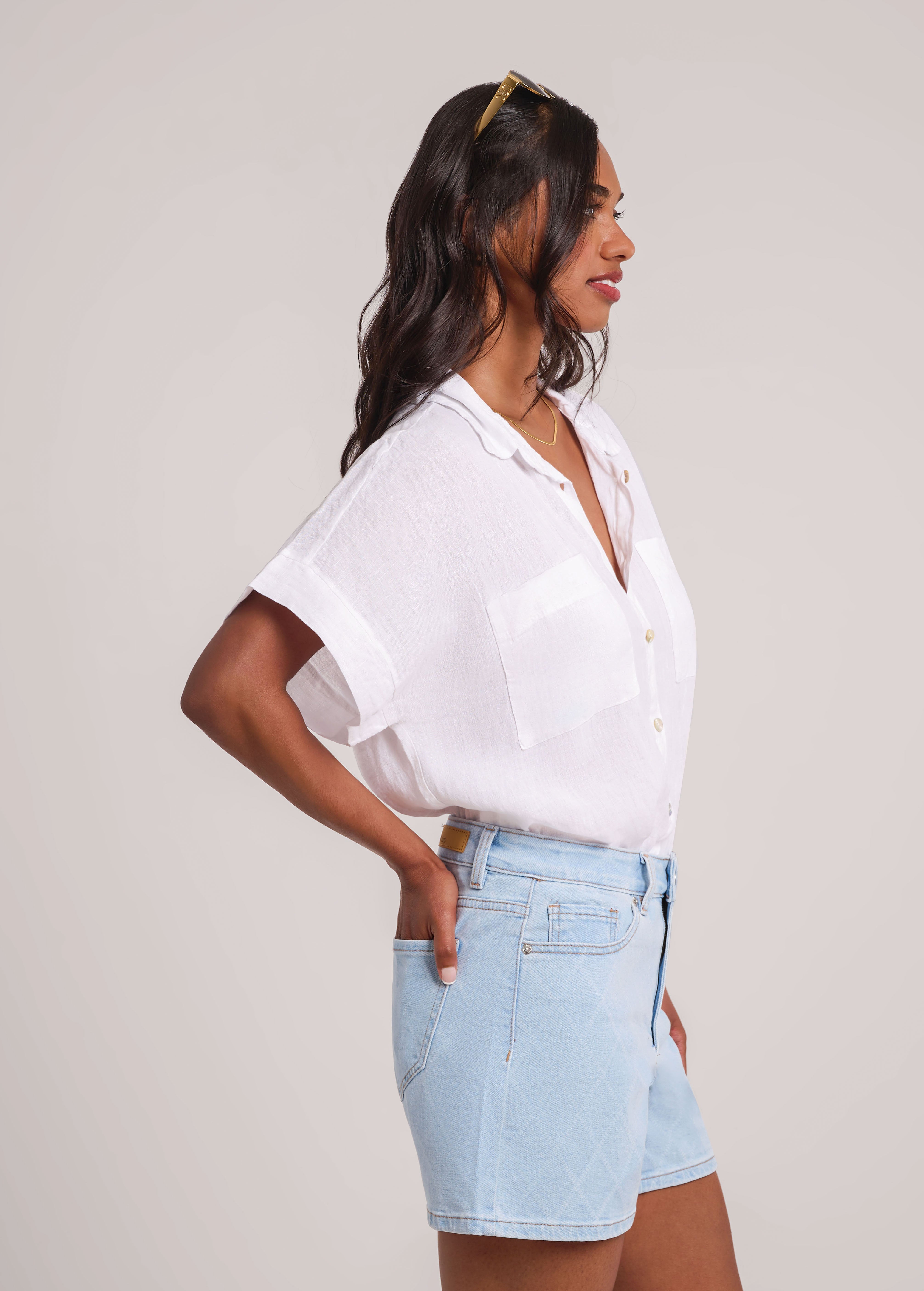REMI OVERSIZED LINEN SHIRT / WHITE