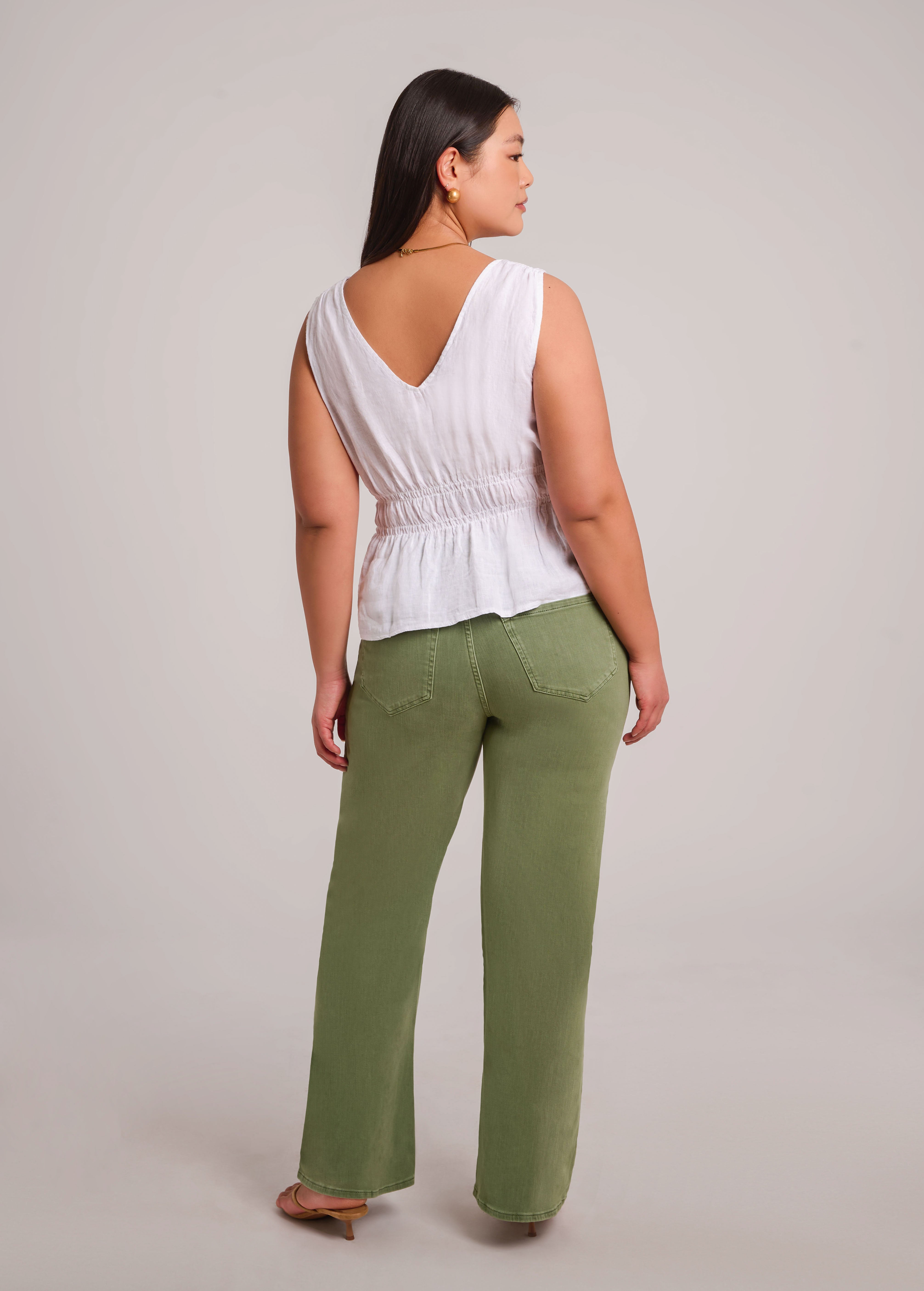 ELOISE V-NECK LINEN TANK TOP / WHITE
