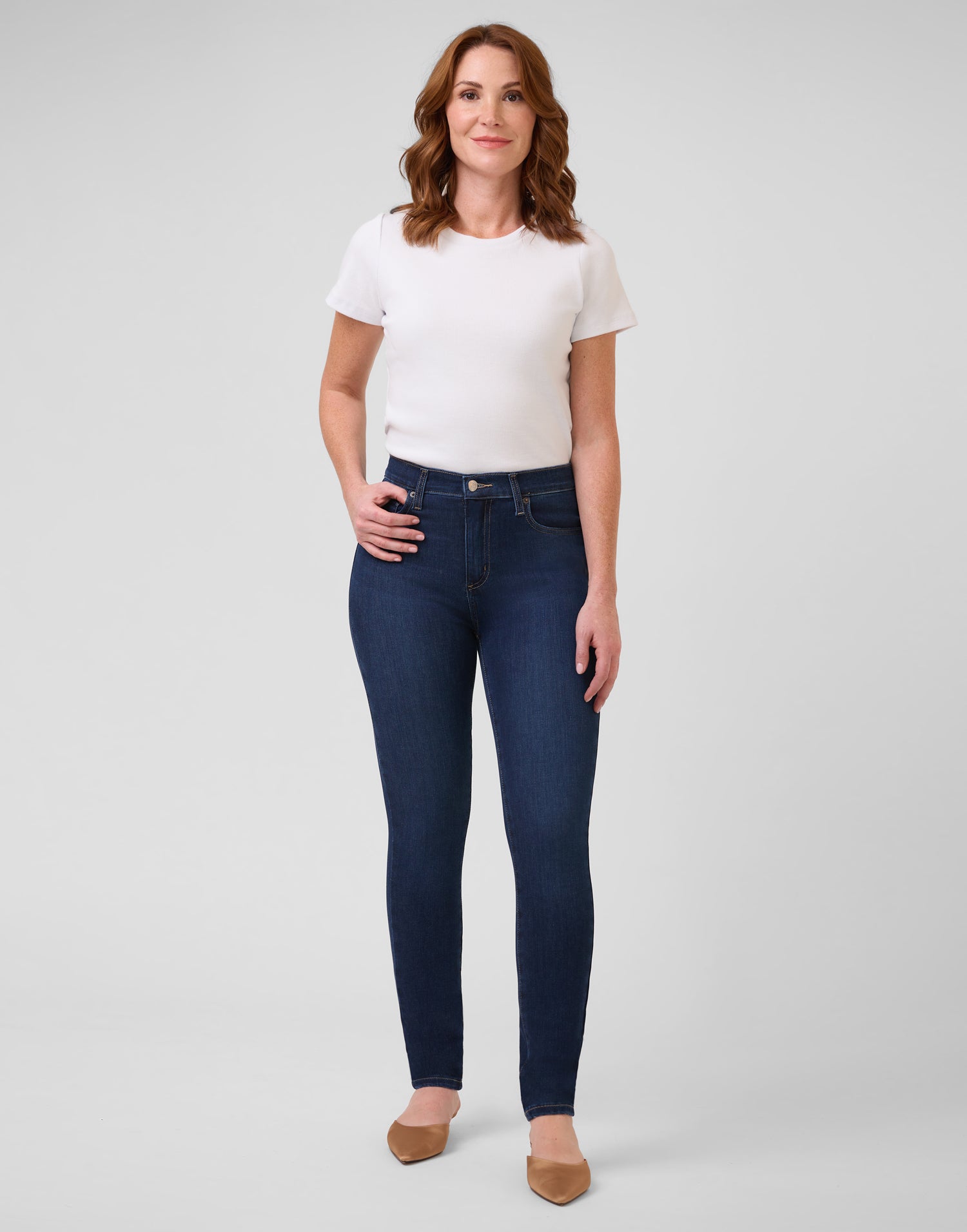 RACHEL CLASSIC RISE SKINNY JEANS / DARK INDIE