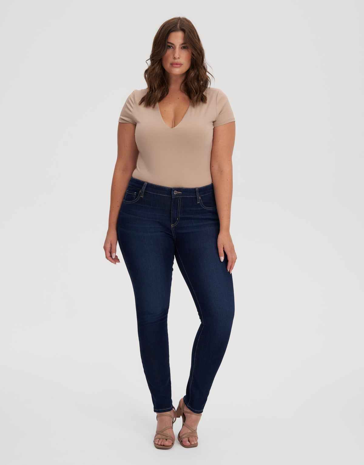 RACHEL MID RISE SKINNY JEANS / 30" DARK INDIE 34