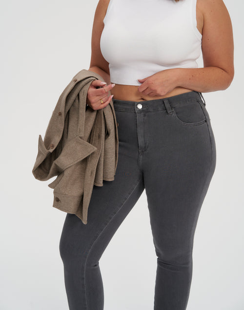 Gray high best sale rise skinny jeans