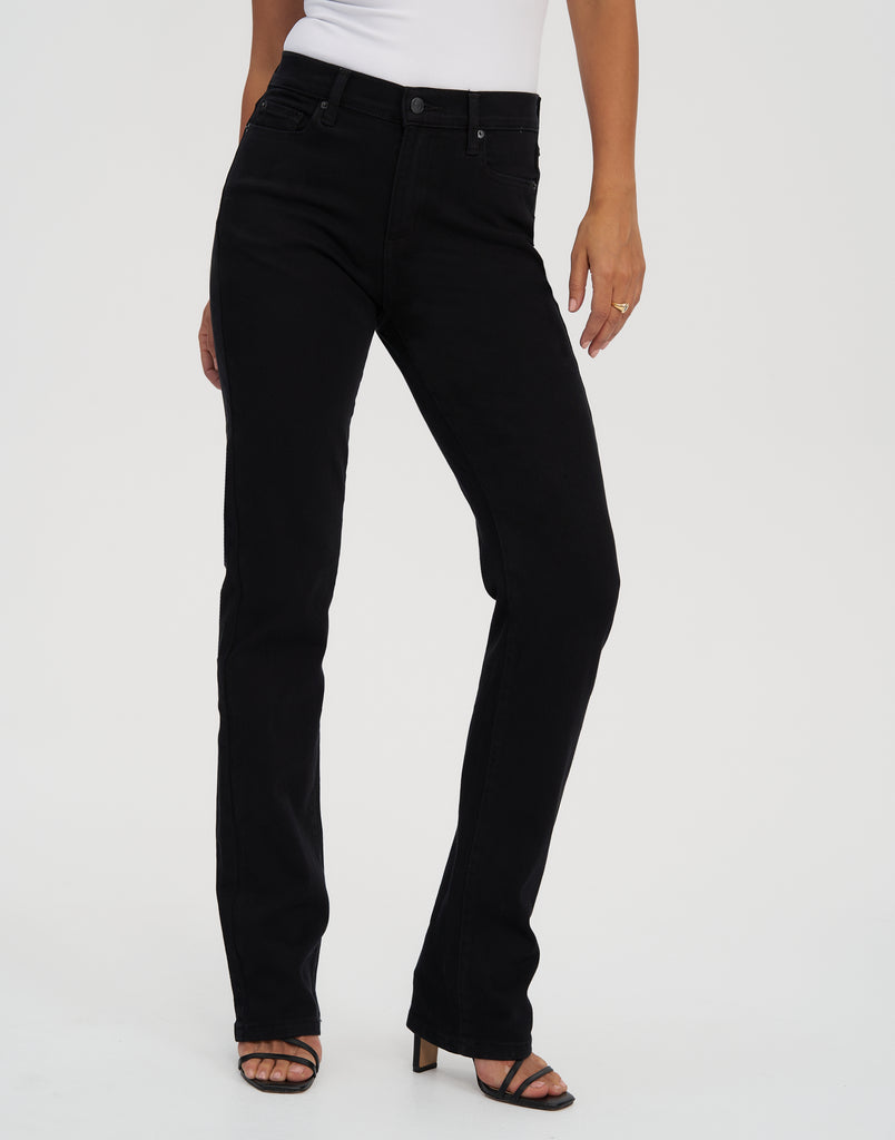 black straight leg jeans