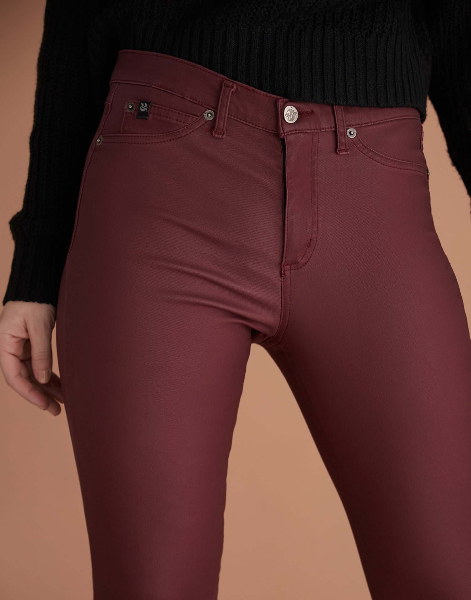 Women's Bi-Stretch Skinny Pants - A New Day™ Burgundy 8