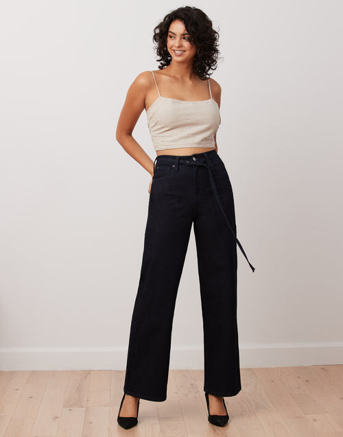 Sculpted High Waist Flared trousers (W/O Pocket)- Ultimate Black