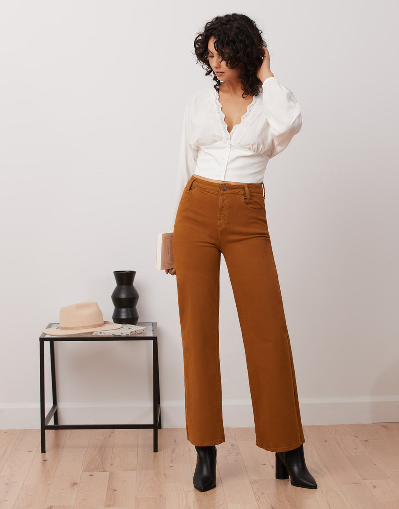 LILY WIDE LEG JEANS / CANNELLE