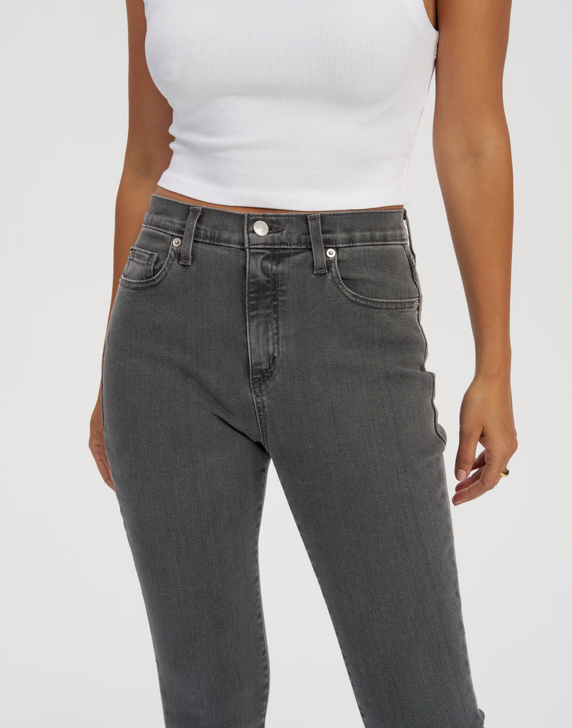 CLASSIC RISE / RACHEL SKINNY JEANS / WASHED GREY STEEL / 30" INSEAM
