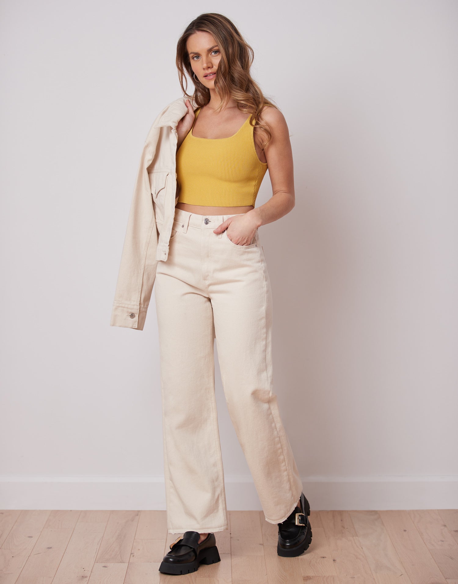 LILY WIDE LEG JEANS / OFF-WHITE