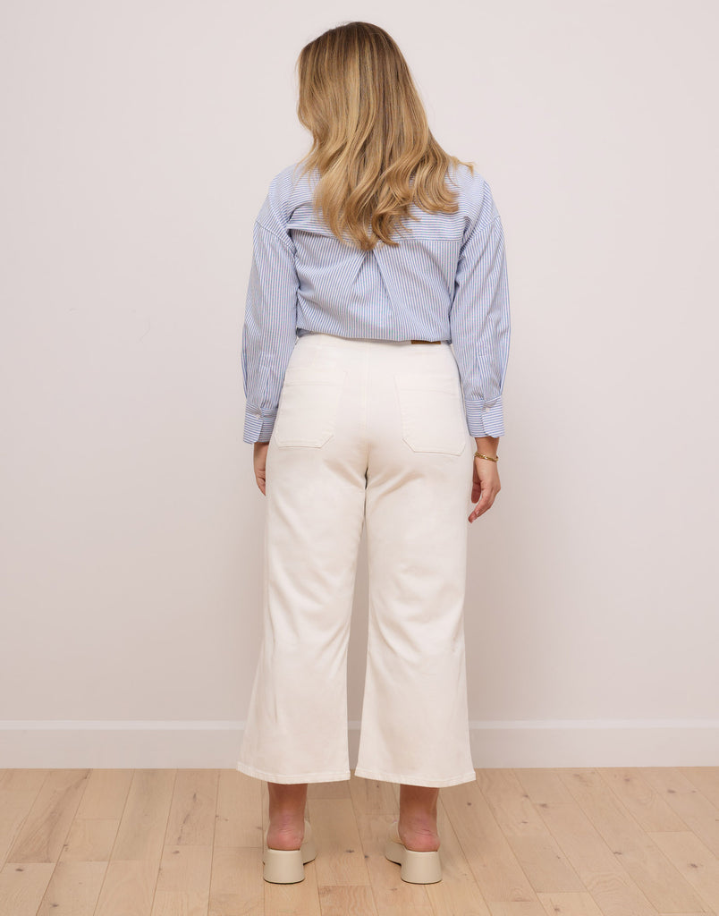 LILY WIDE LEG JEANS / PEARL WHITE