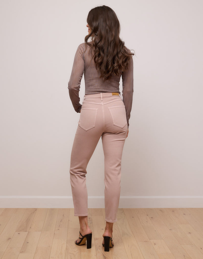 taupe pink slim jeans