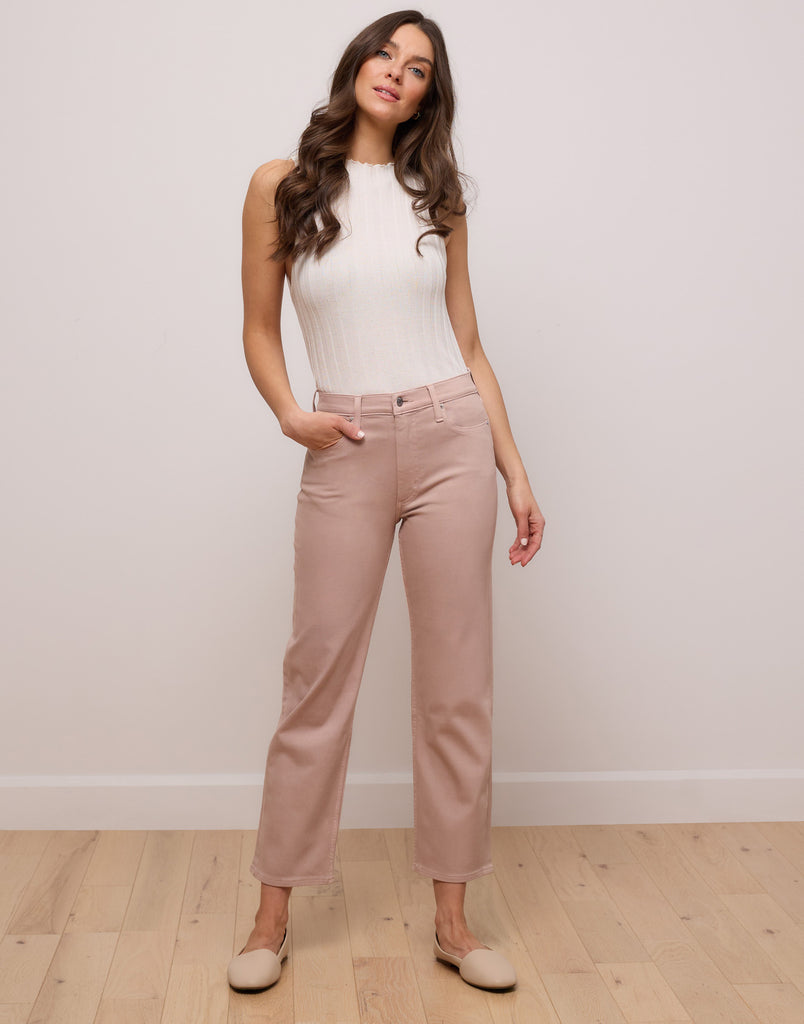Taupe pink straight jeans