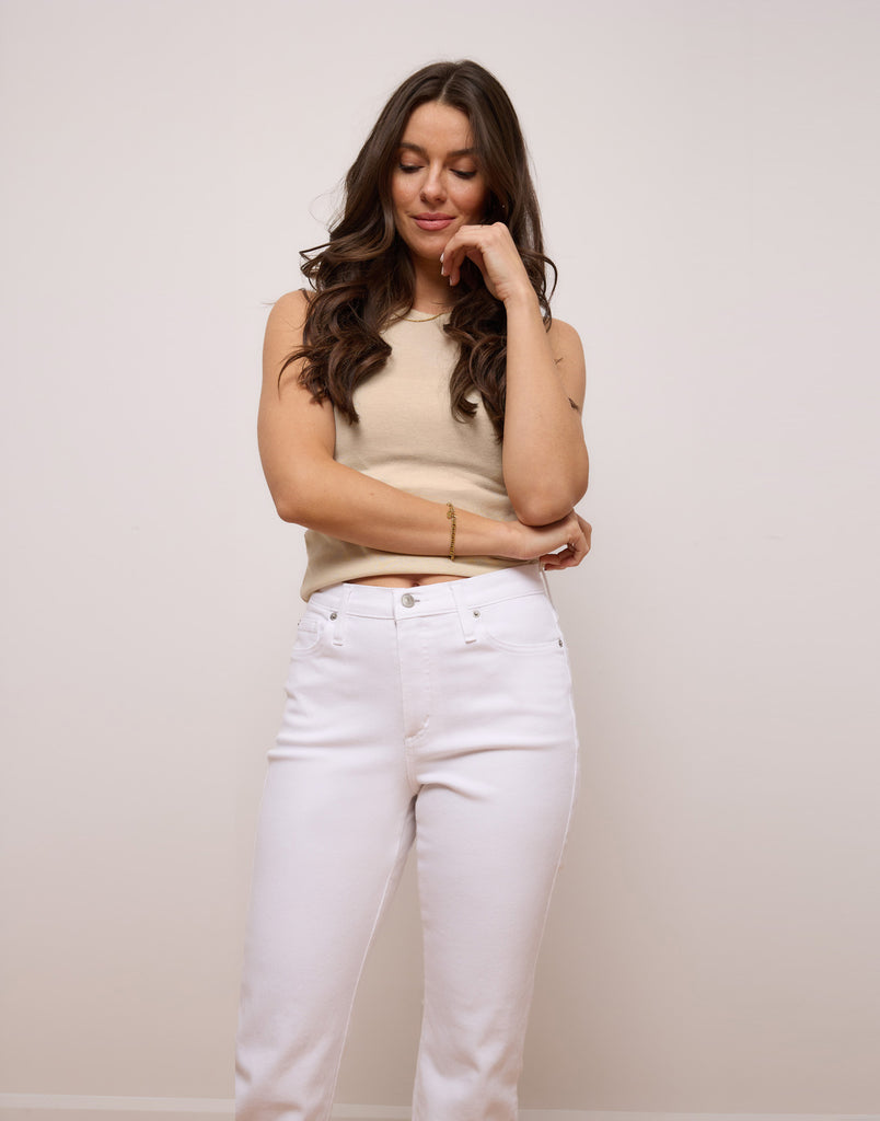 white straight jeans