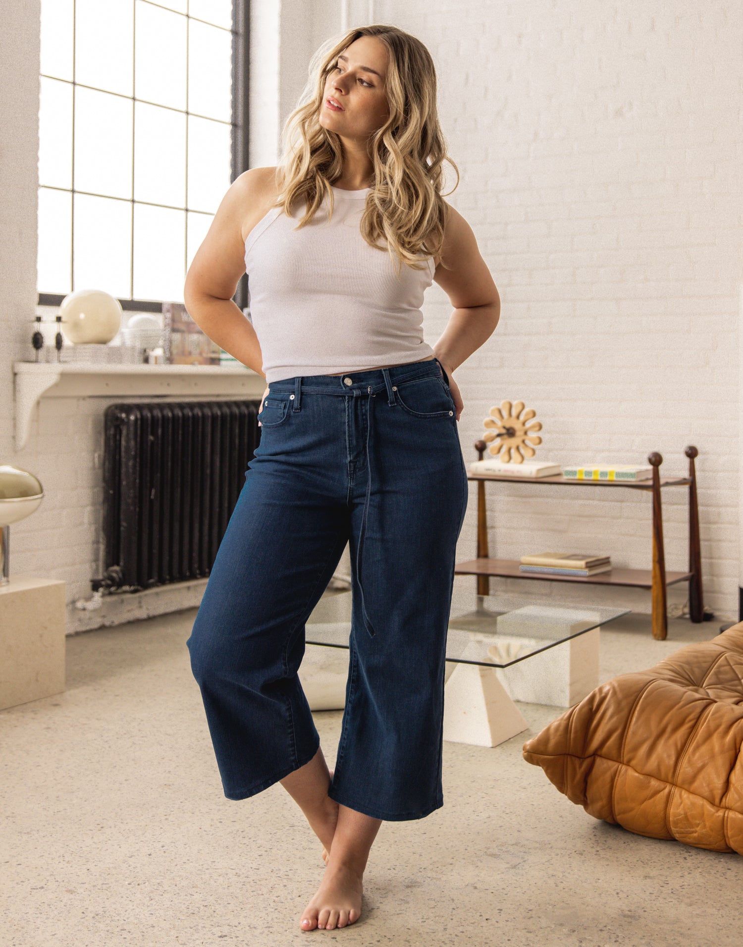 LILY WIDE LEG JEANS / DEEP SEA