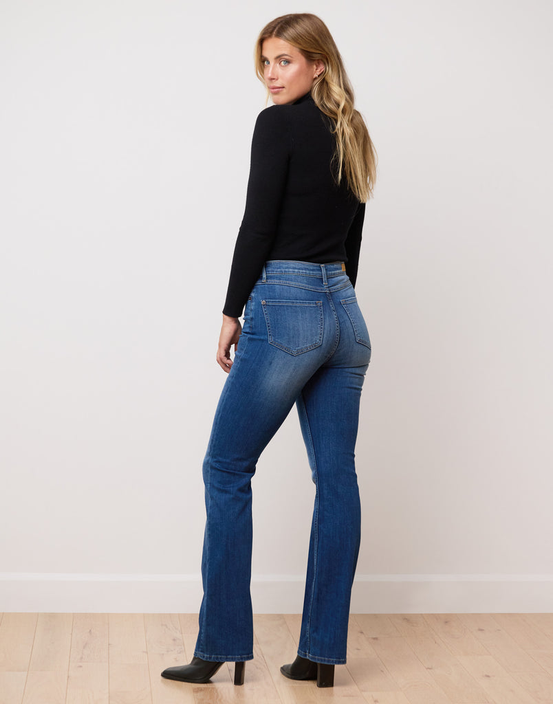 mid-blue bootcut jeans