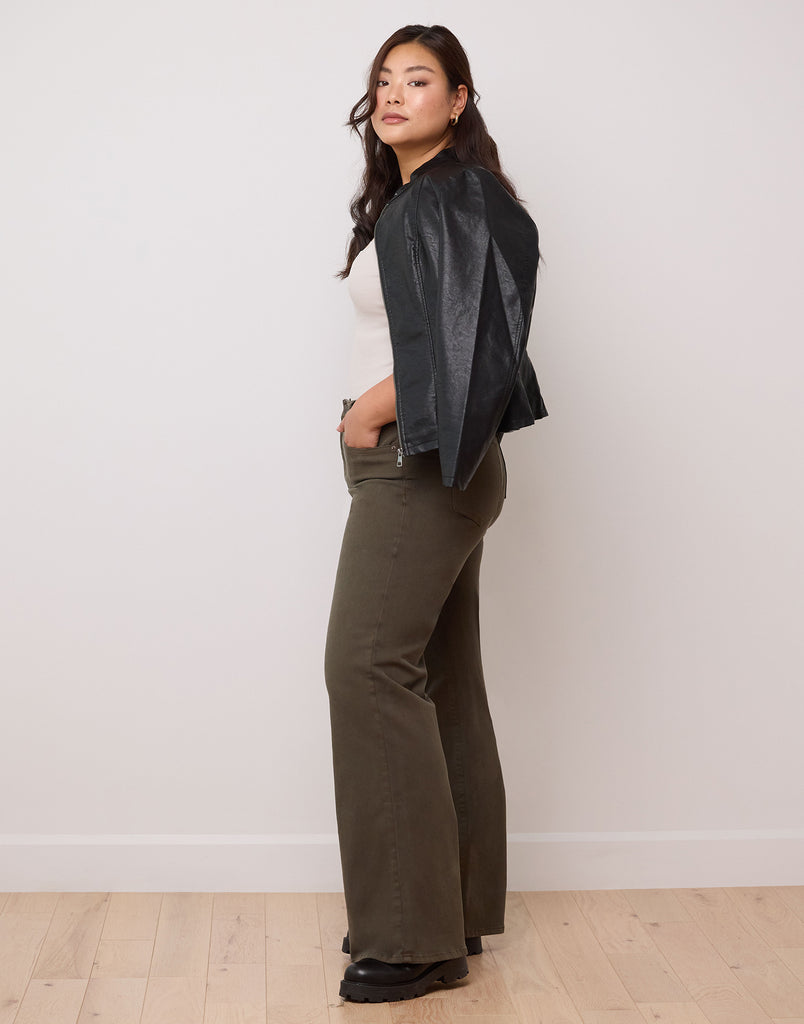forest green wide leg jeans