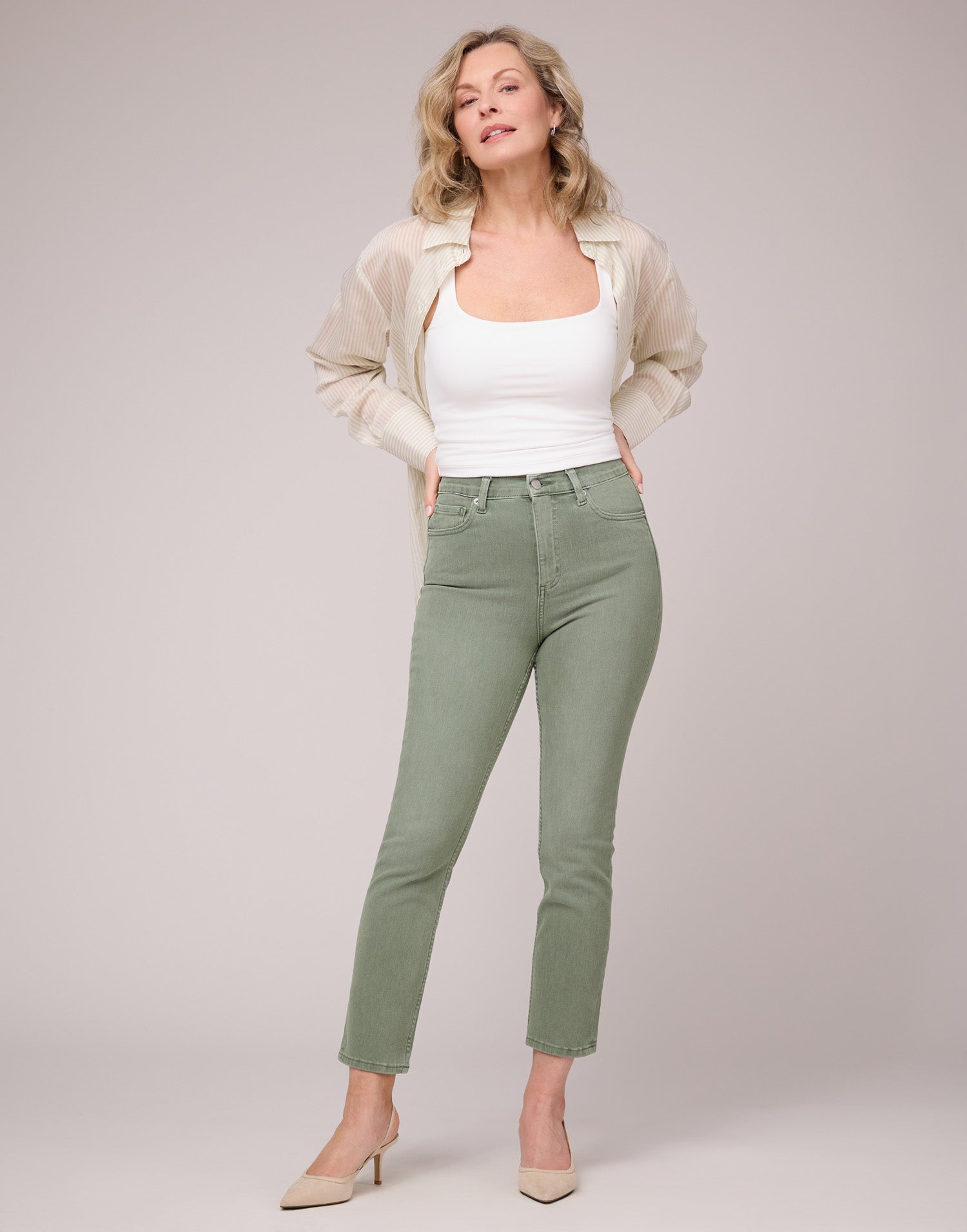 EMILY SLIM JEANS / BEACH GRASS