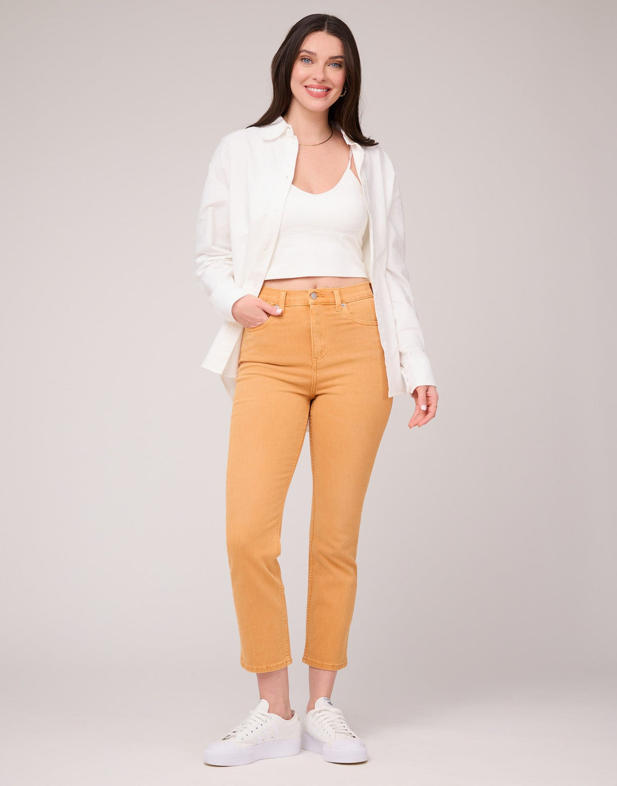 EMILY SLIM JEANS / COLORFUL coral-reef