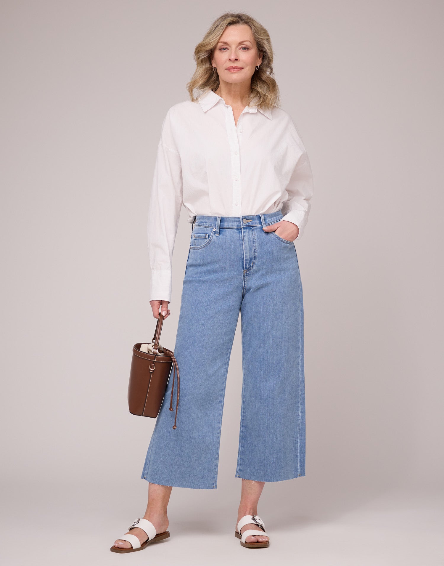 LILY WIDE LEG JEANS / BLUE WAVES