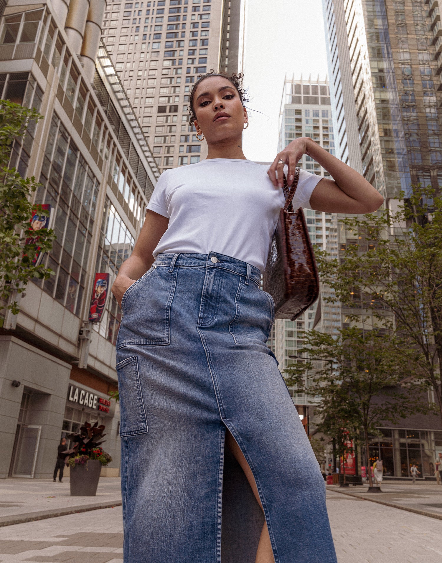 Denim overall skirt urban best sale