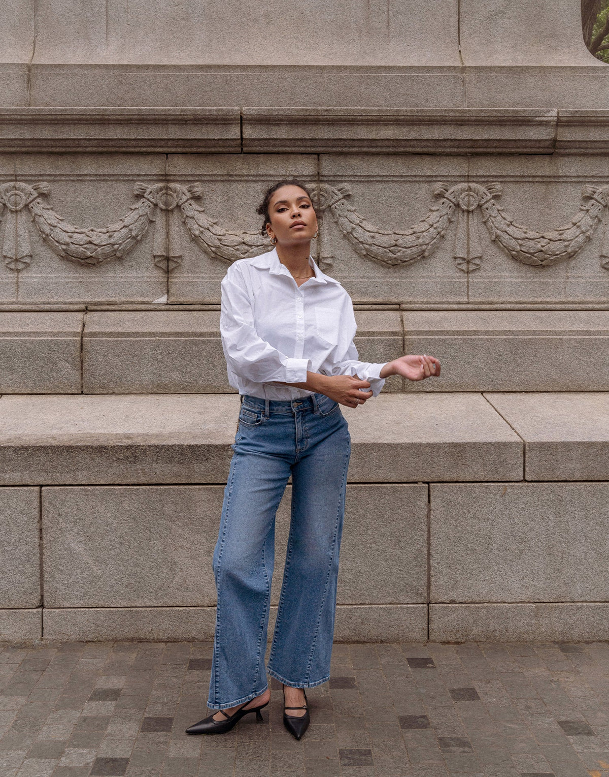 LILY WIDE LEG JEANS / PORTOFINO 34