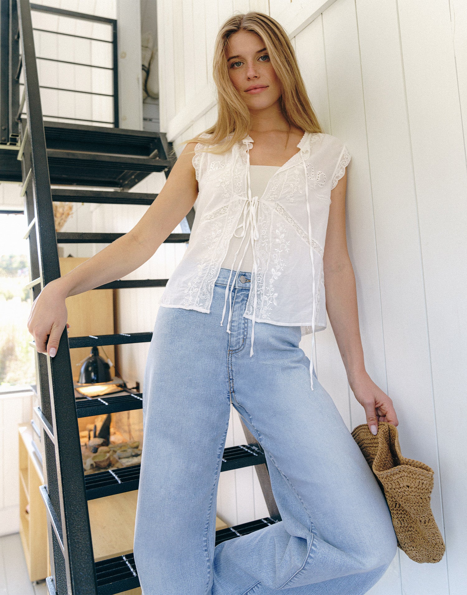 LILY WIDE LEG JEANS / BEGONIA