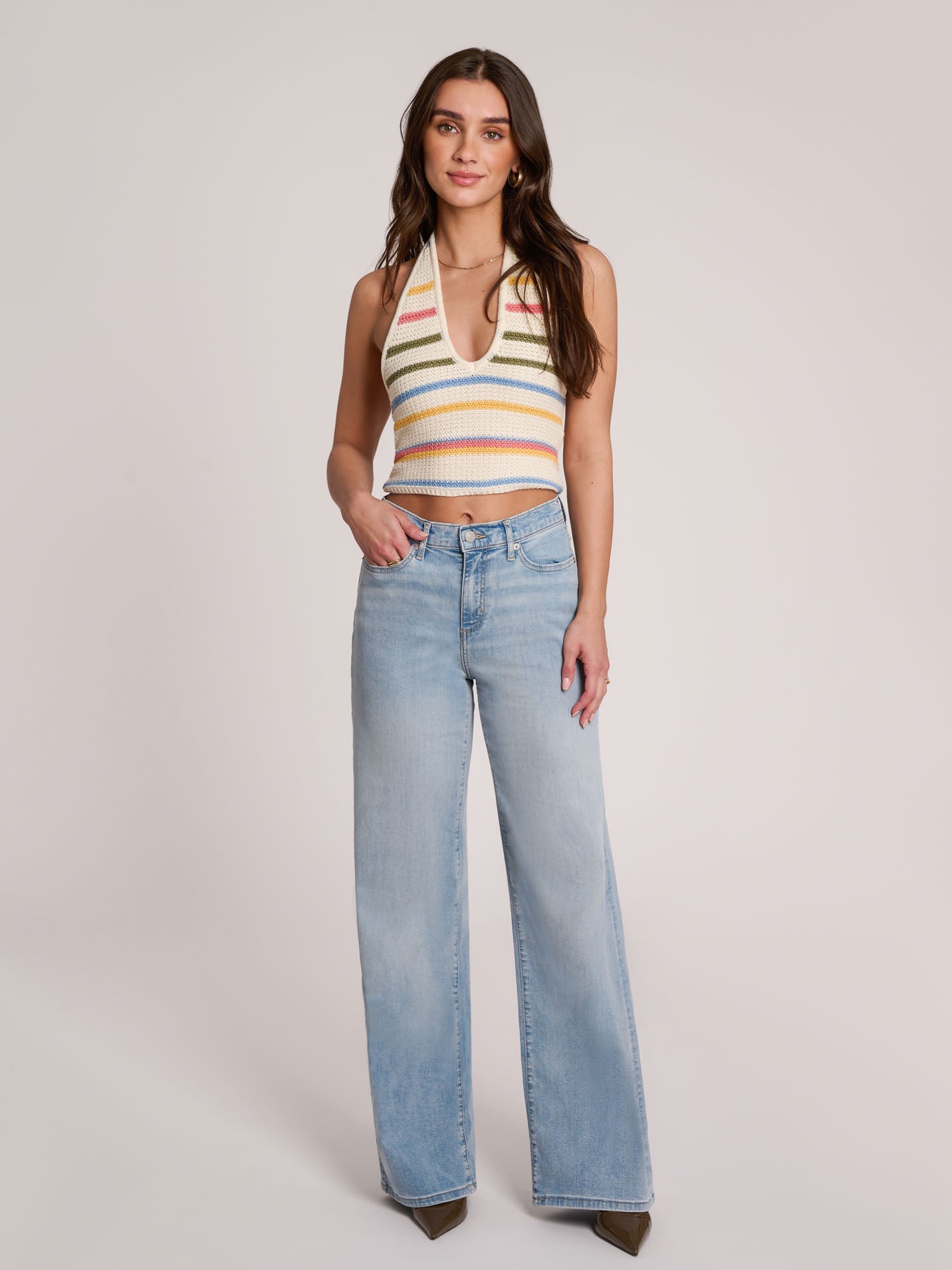 LILY WIDE LEG JEANS / BEGONIA