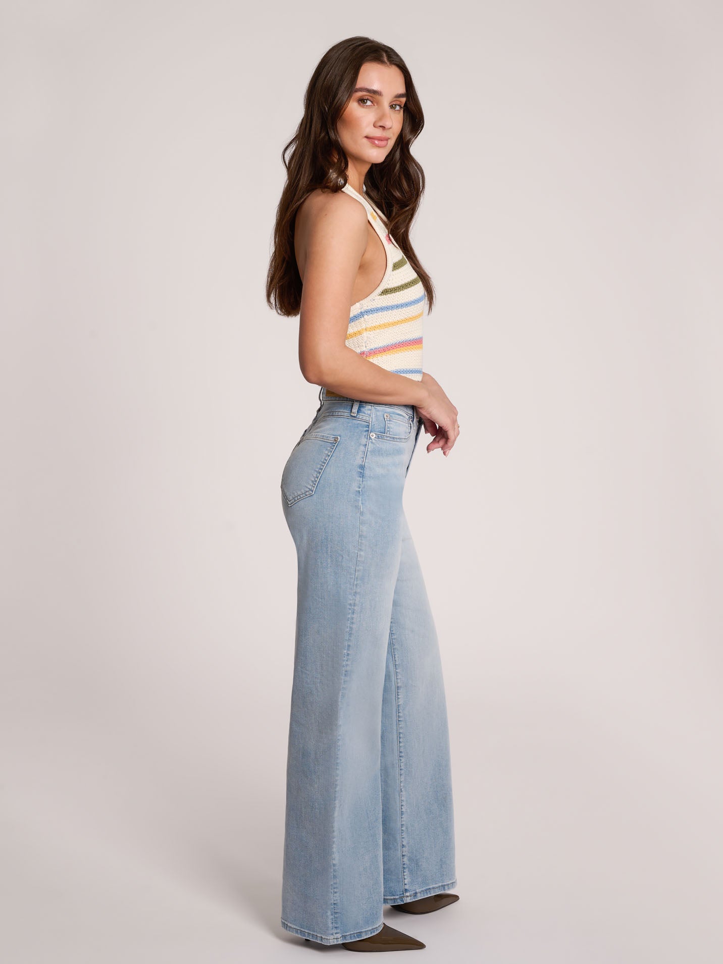 LILY WIDE LEG JEANS / BEGONIA