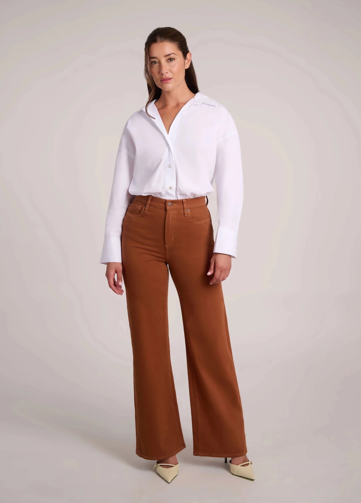 LILY WIDE LEG JEANS / Aurora Brown