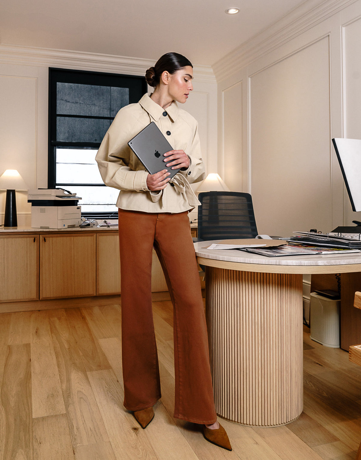 LILY WIDE LEG JEANS / Aurora Brown 34