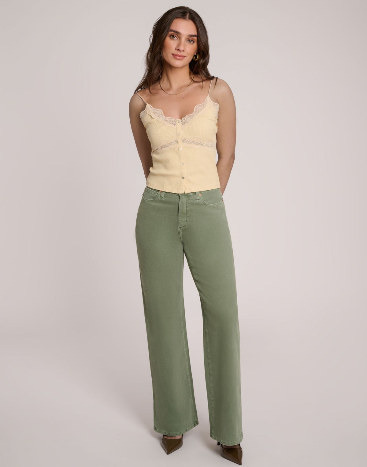 LILY WIDE LEG JEANS / BEACH GRASS 34
