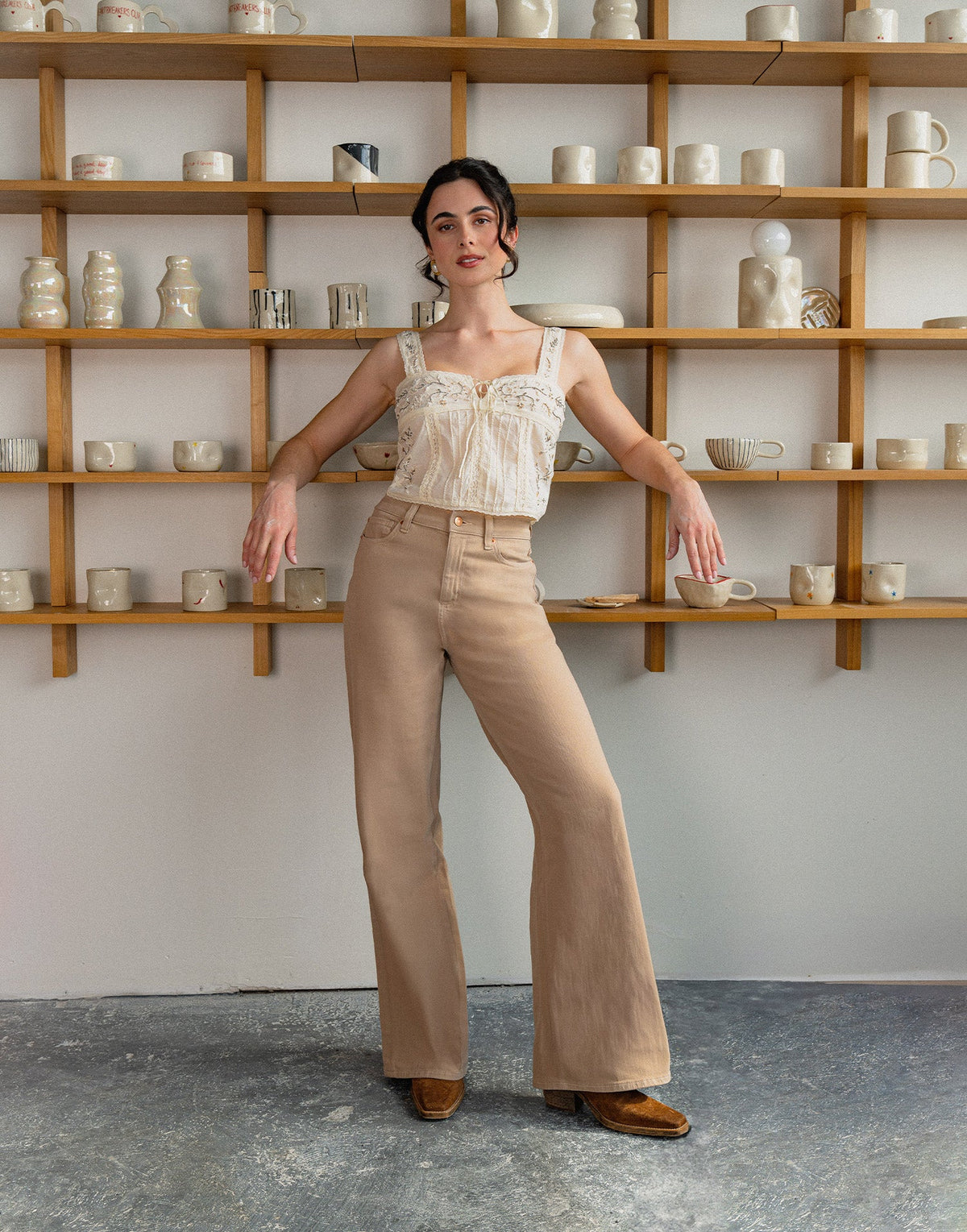 LILY WIDE LEG JEANS / PAMPAS 34