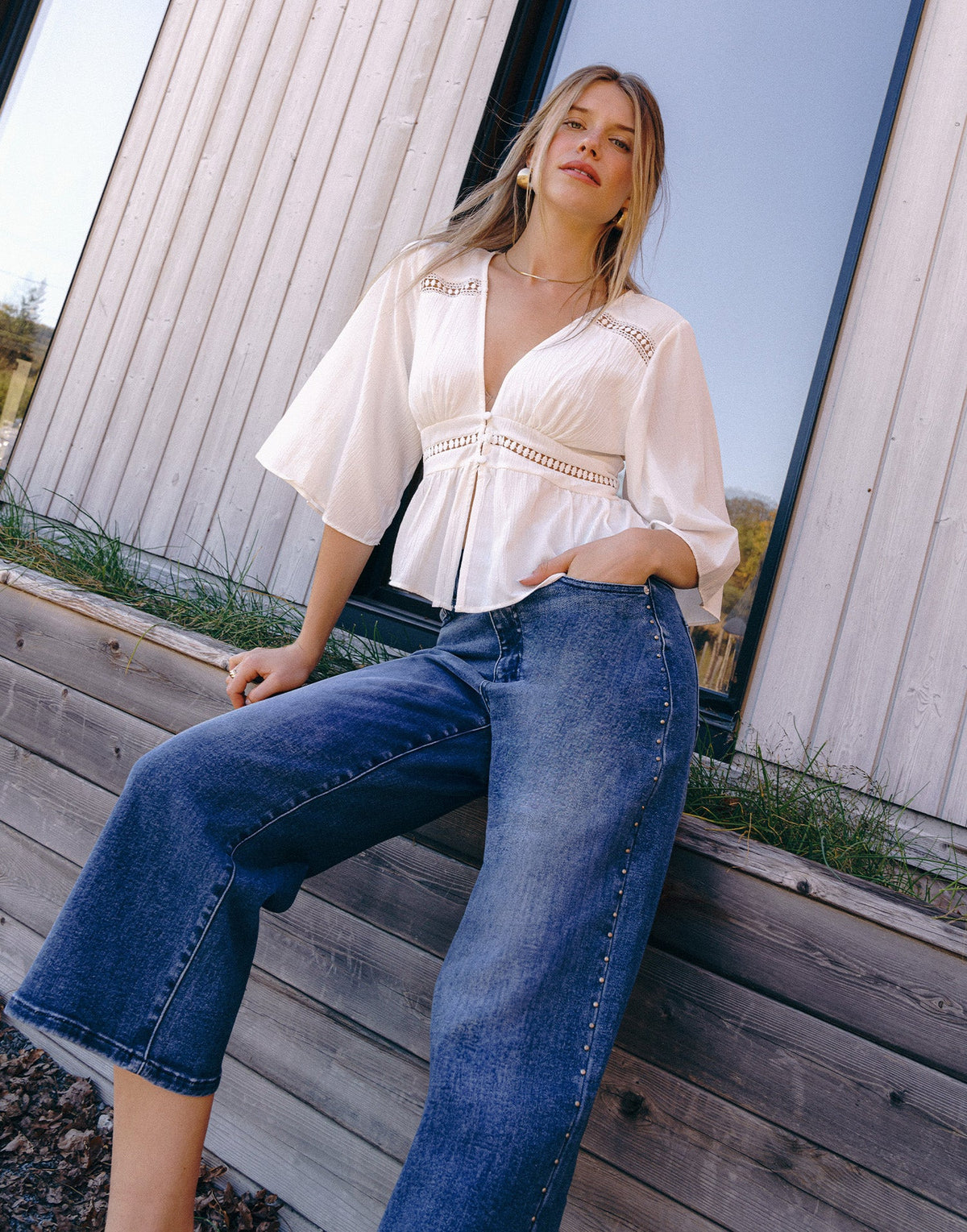 LILY WIDE LEG JEANS / BLUE DIDDLEY 34
