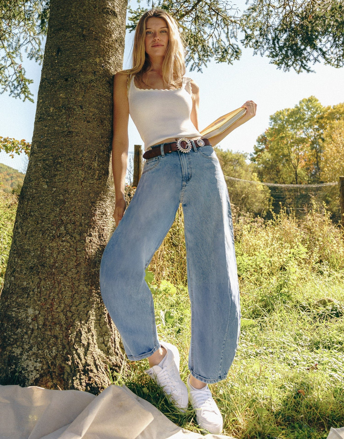 MALIA BARREL JEANS / BLUE STEM 34