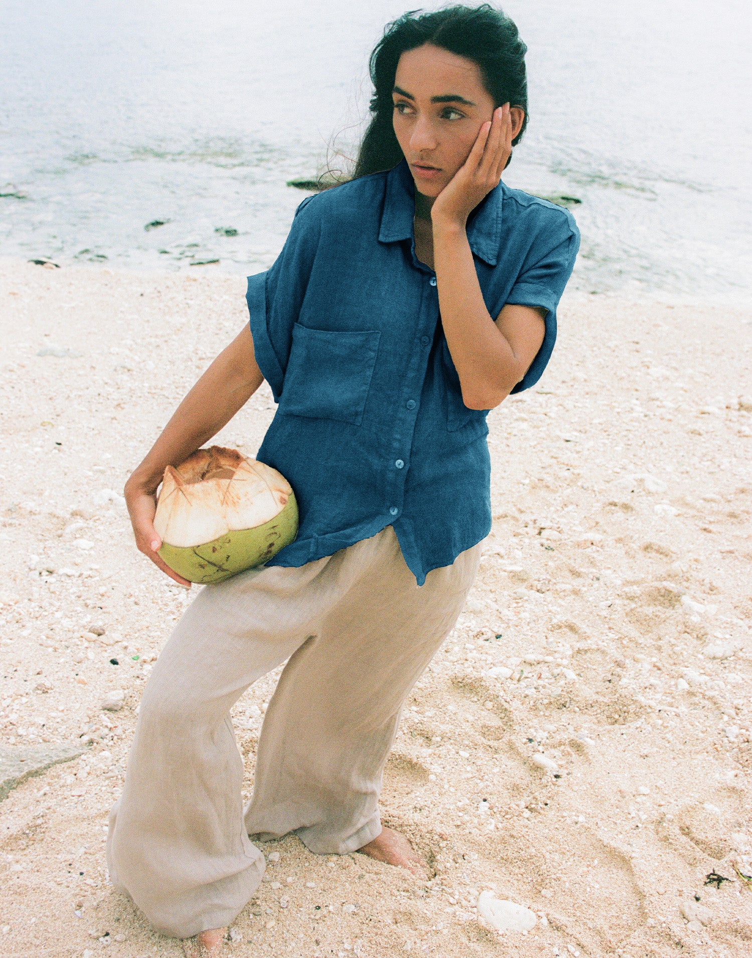 REMI OVERSIZED LINEN SHIRT / DENIM