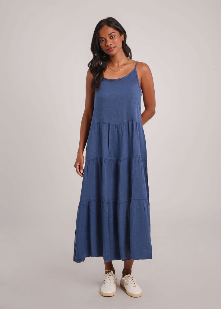 OPHELIA ANKLE GRAZING LINEN DRESS / DENIM
