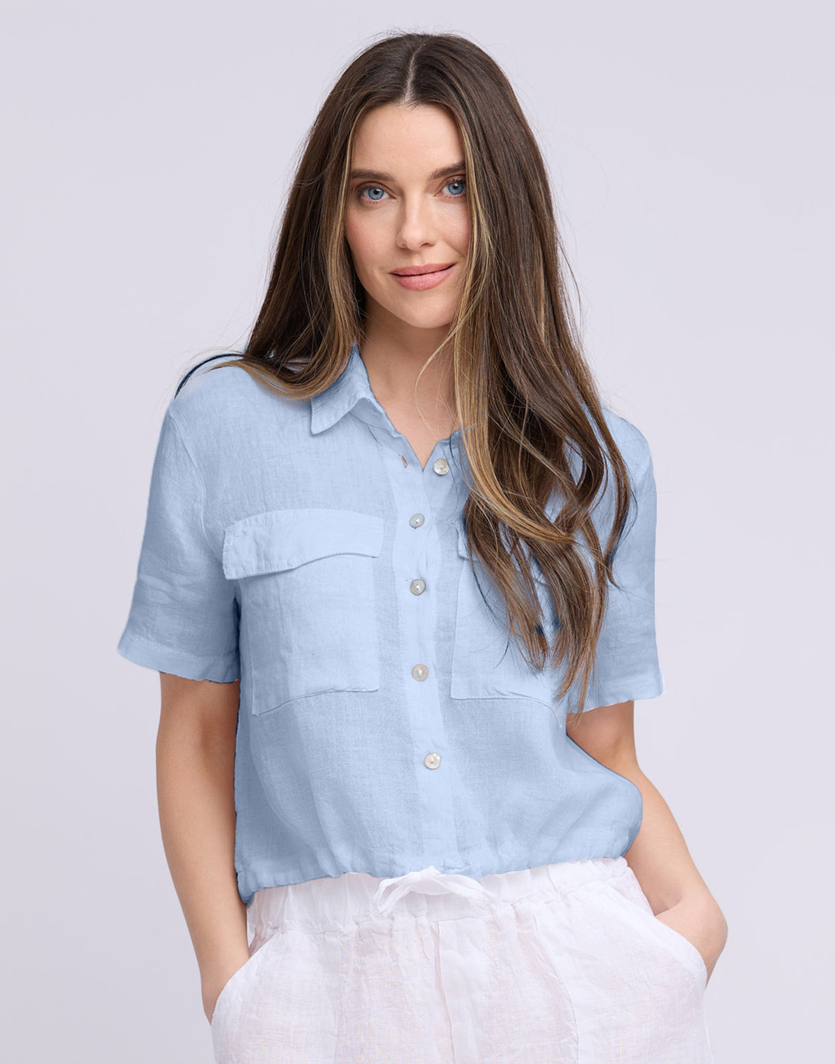 LINEN SHIRT / CHIARA Azzura