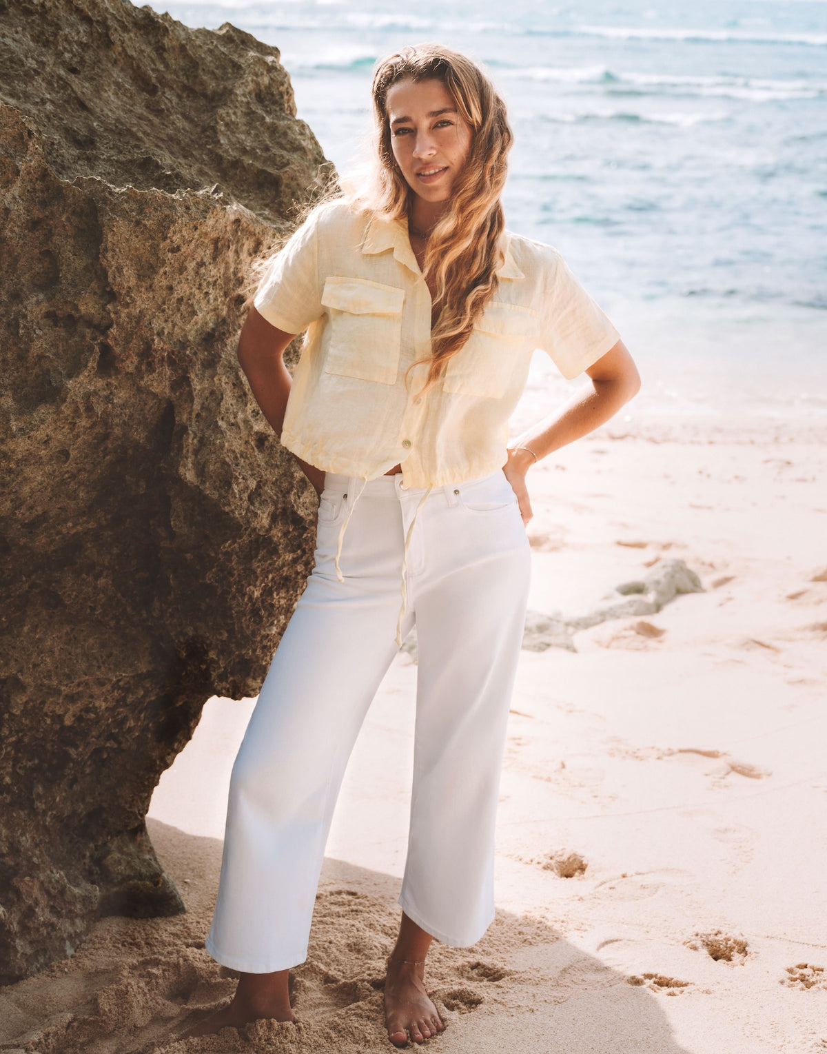 LILY WIDE LEG JEANS / WHITE LOTUS 34