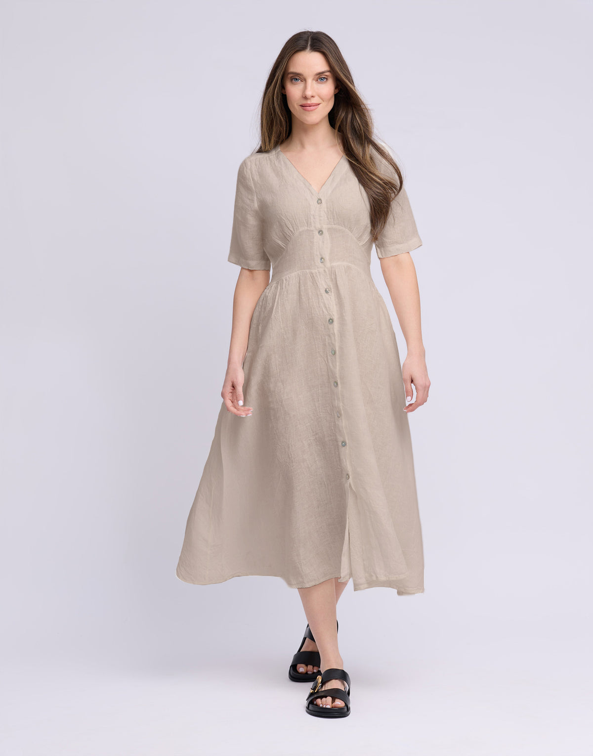 LONG LINEN DRESS / BIANCA Beige