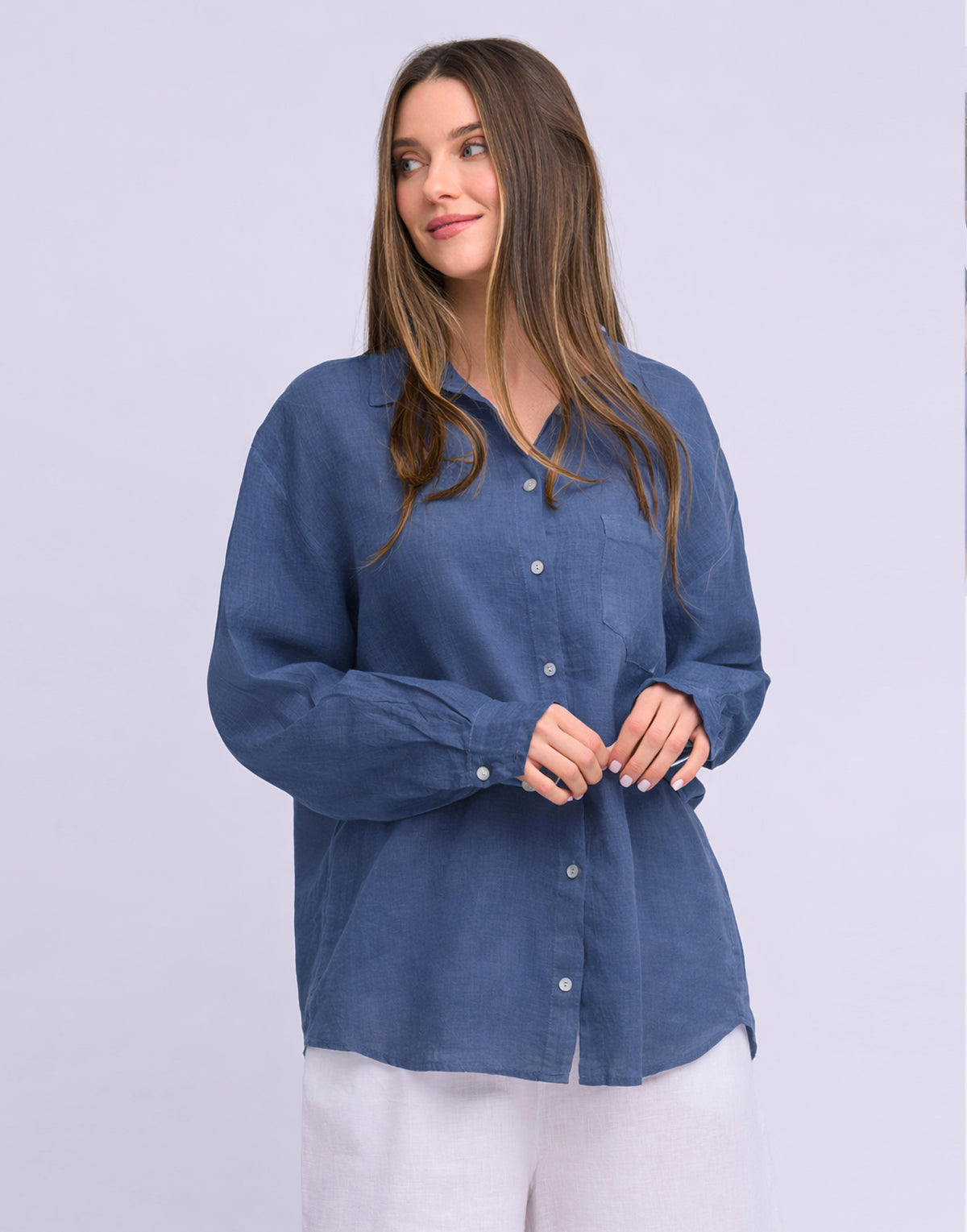 LINEN LONG SLEEVE SHIRT / ELENA Denim