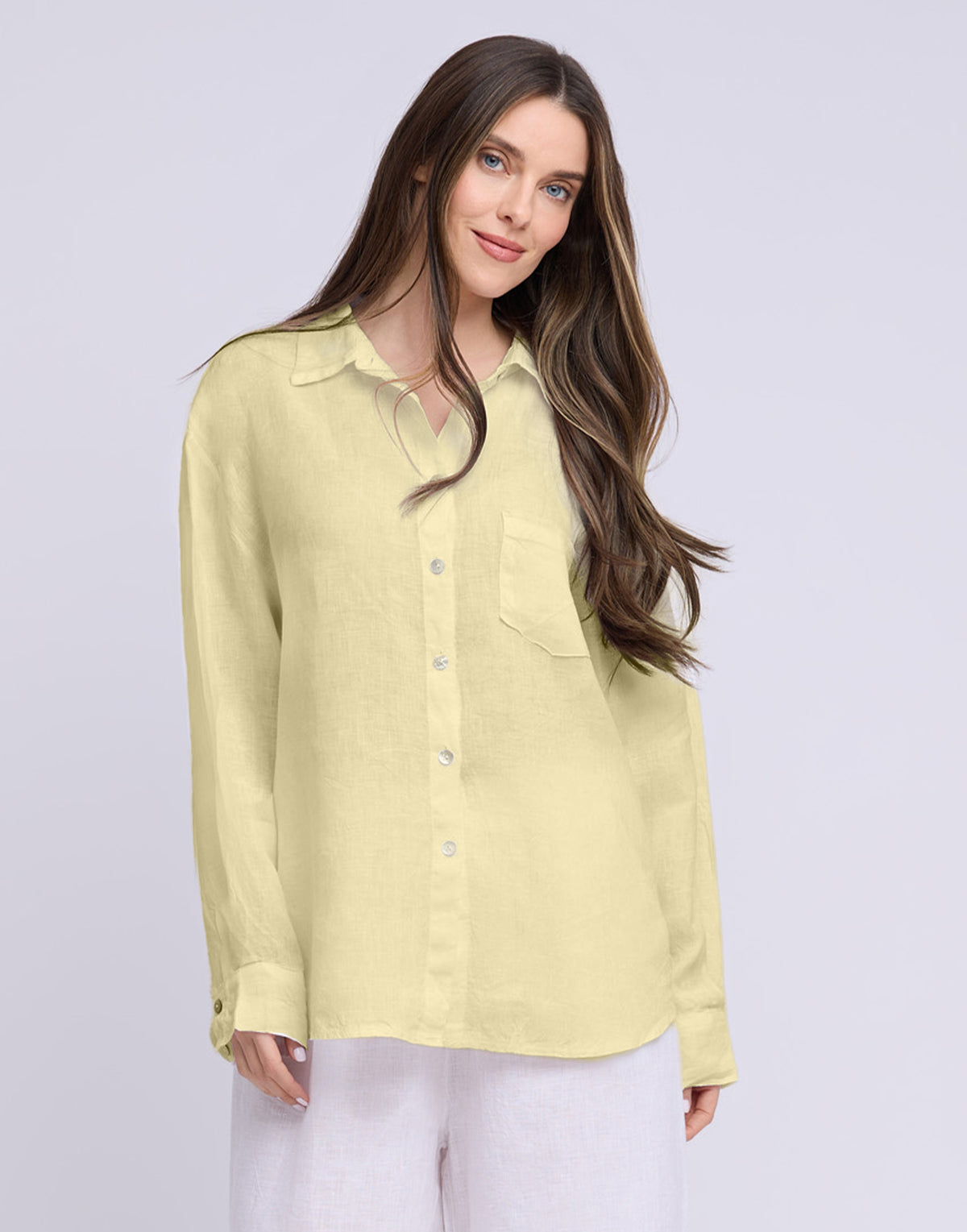 LINEN LONG SLEEVE SHIRT / ELENA Giallo