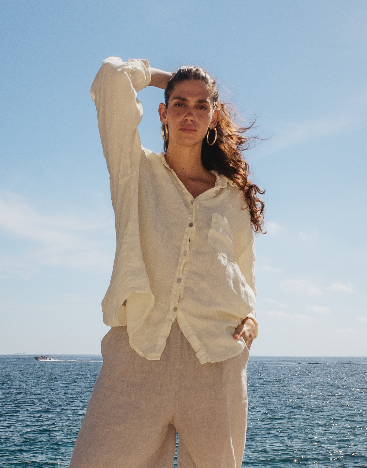 LINEN LONG SLEEVE SHIRT / ELENA Giallo