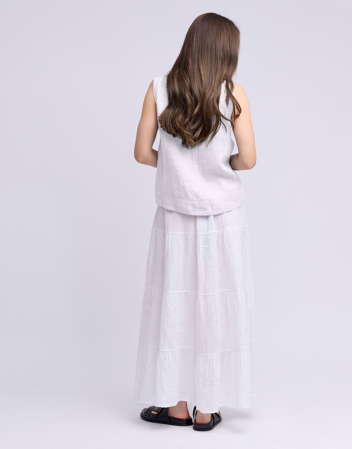 LINEN ROUND NECK TANK TOP / FRANCESCA