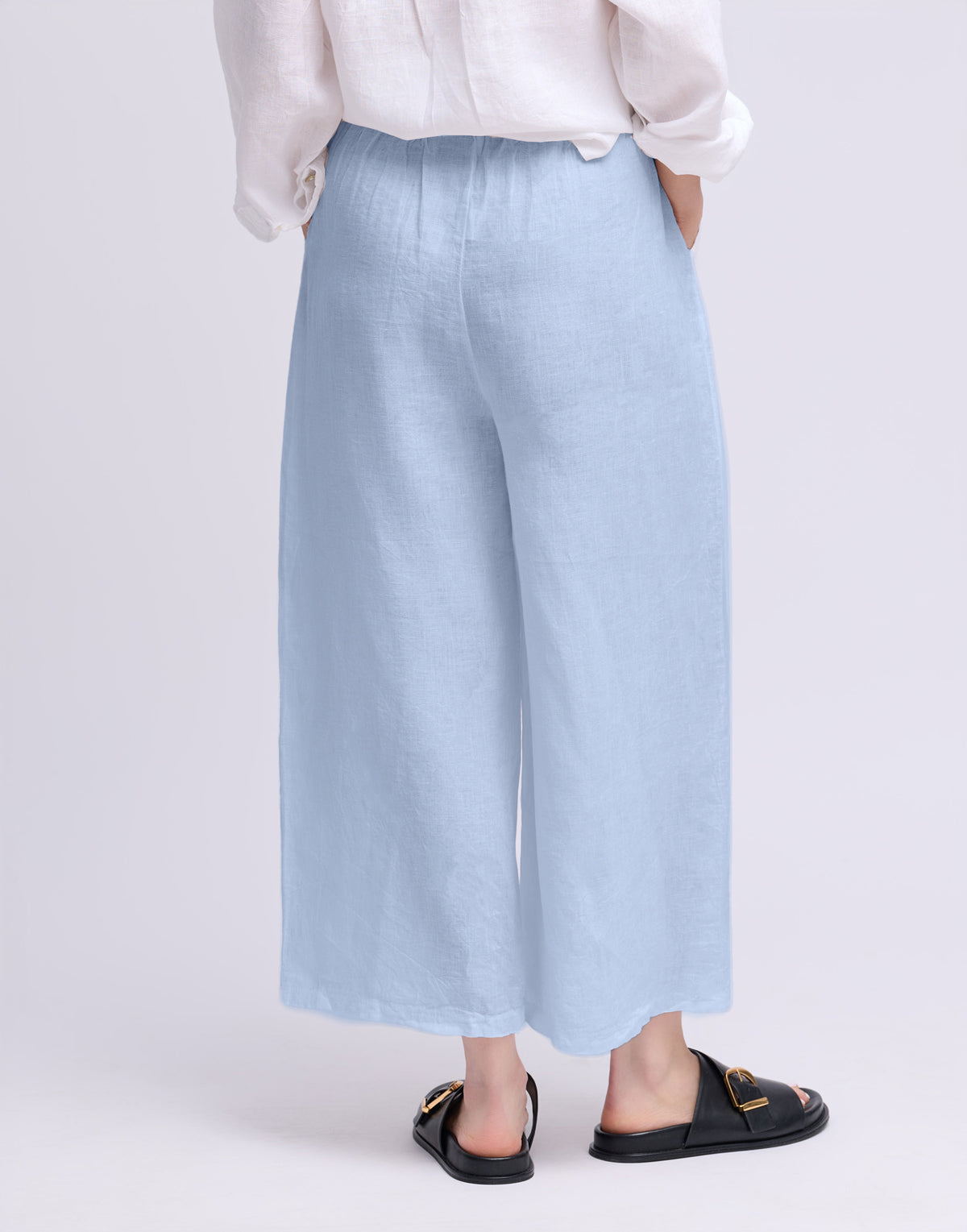 CROPPED WIDE LEG LINEN TROUSERS / SOFIA
