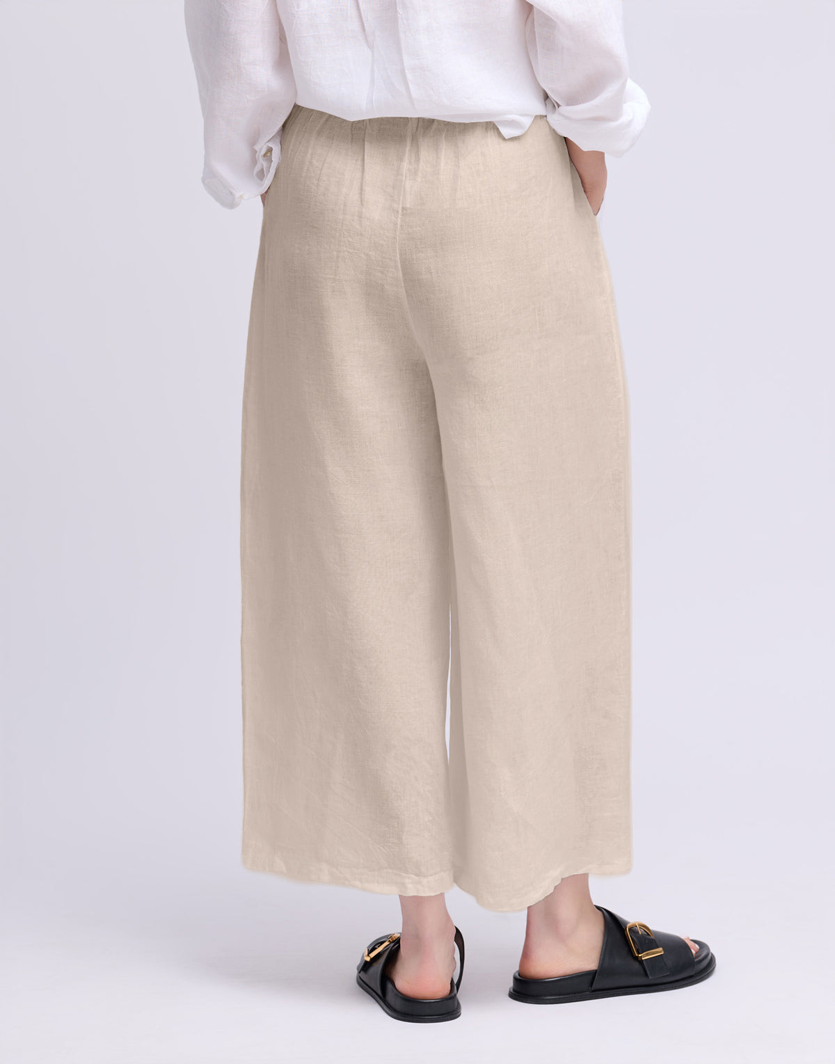 CROPPED WIDE LEG LINEN TROUSERS / SOFIA