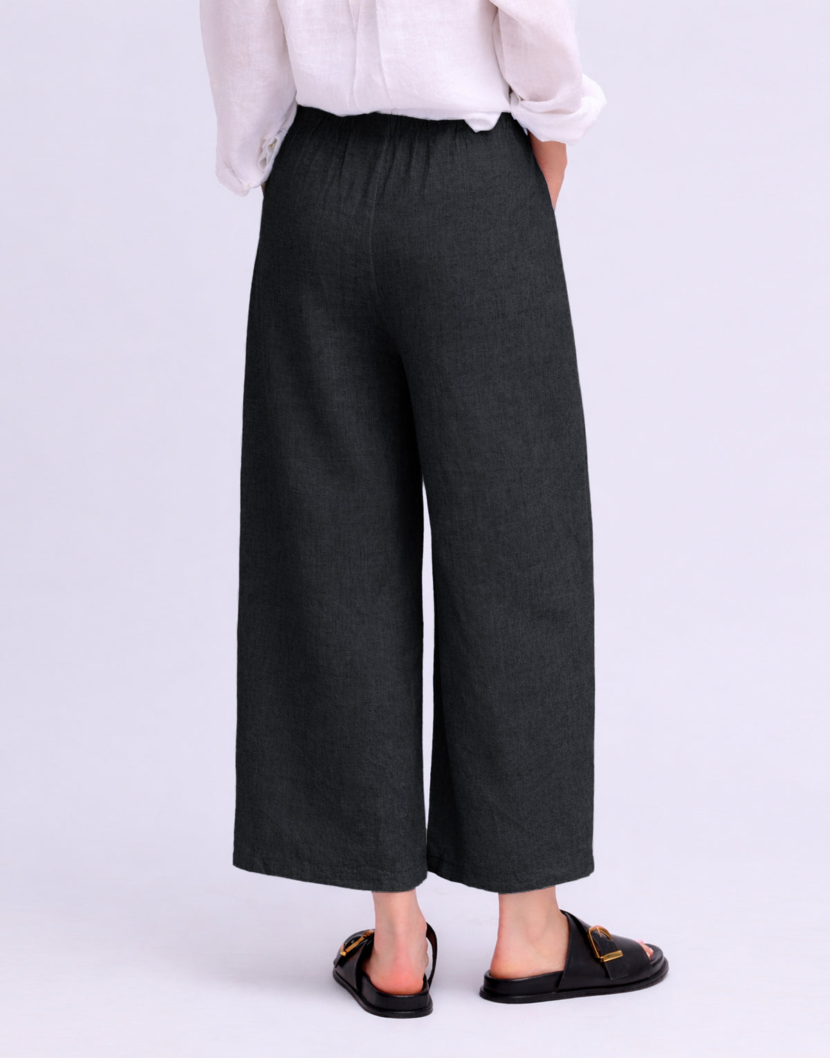 CROPPED WIDE LEG LINEN TROUSERS / SOFIA