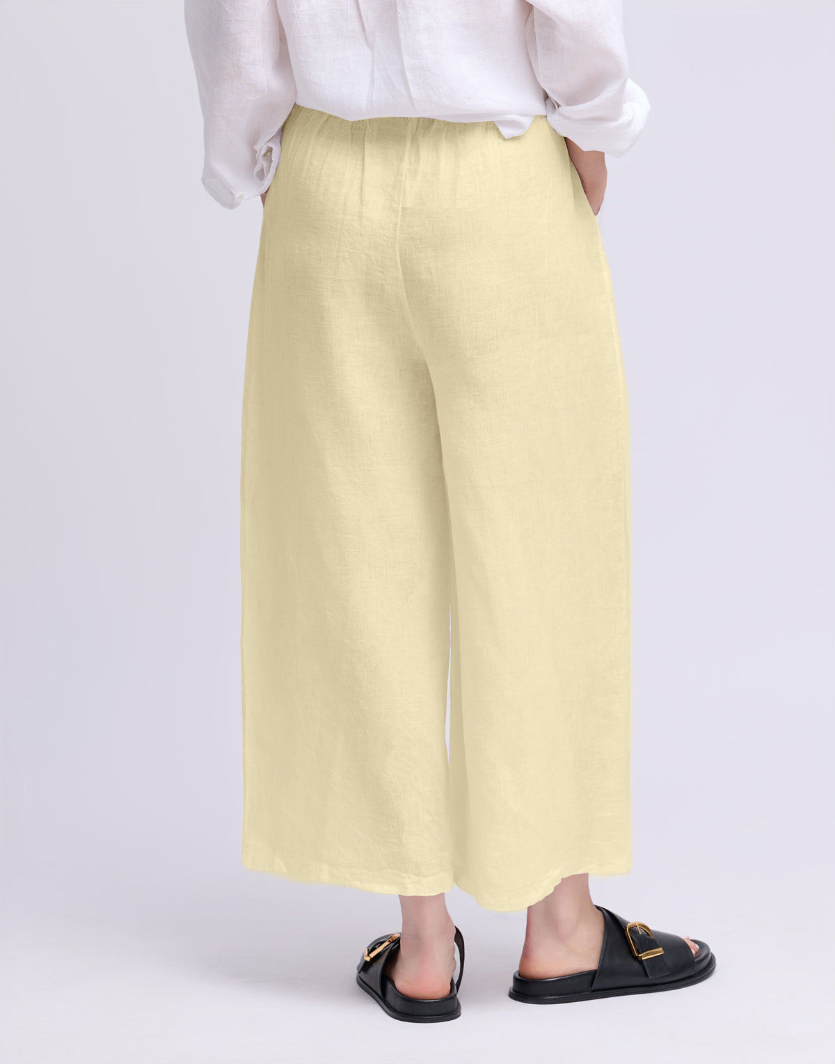 CROPPED WIDE LEG LINEN TROUSERS / SOFIA