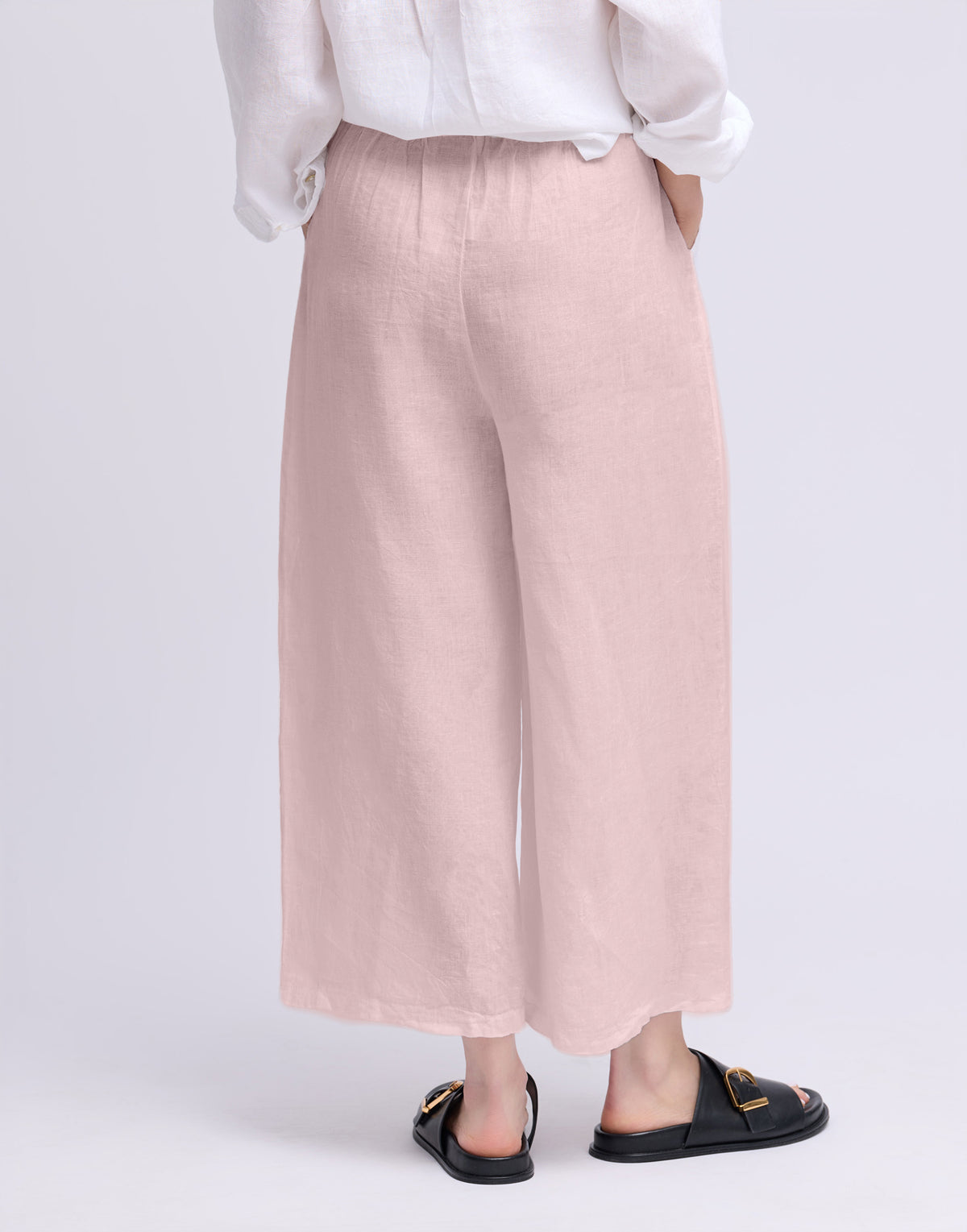 CROPPED WIDE LEG LINEN TROUSERS / SOFIA