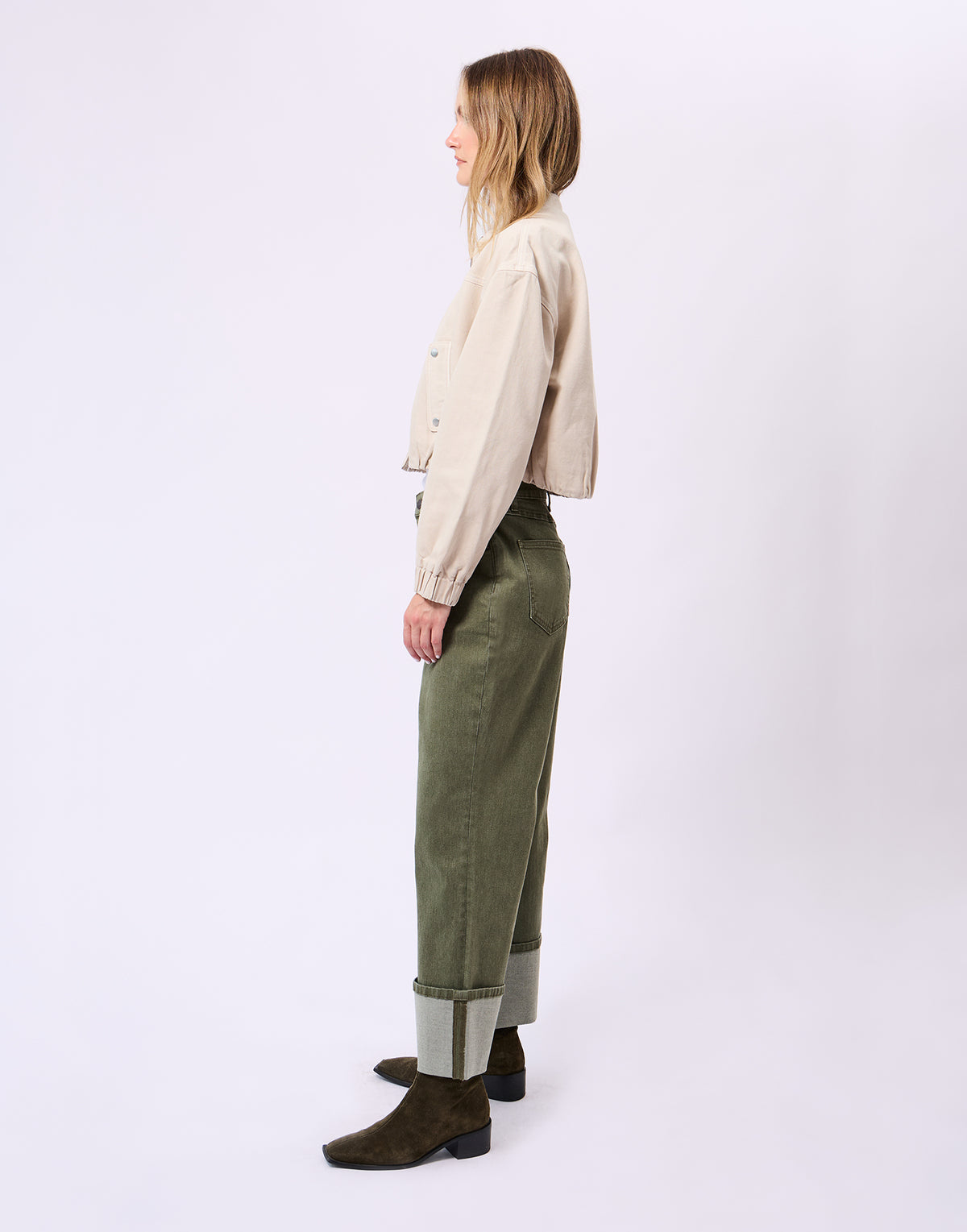 LILY WIDE LEG JEANS / FOREST