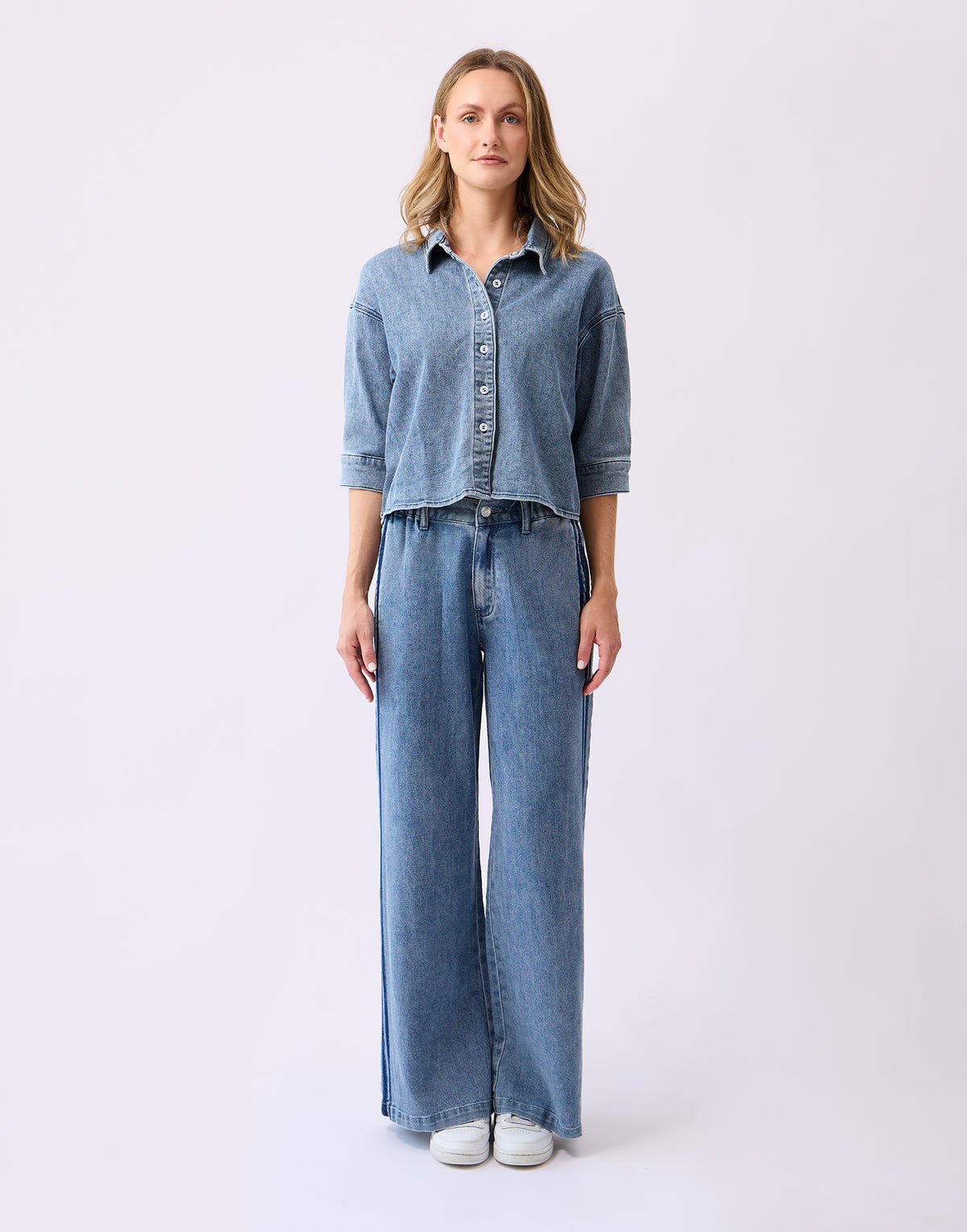 LILY WIDE LEG JEANS / ALPINE